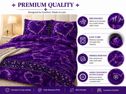 Jasmine Floral Duvet Cover Set – Soft Easy Care Printed Bedding | Night Zone