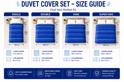 Leon Stripe Lines Reversible Duvet Cover Set – Modern Easy Care Bedding | Night Zone
