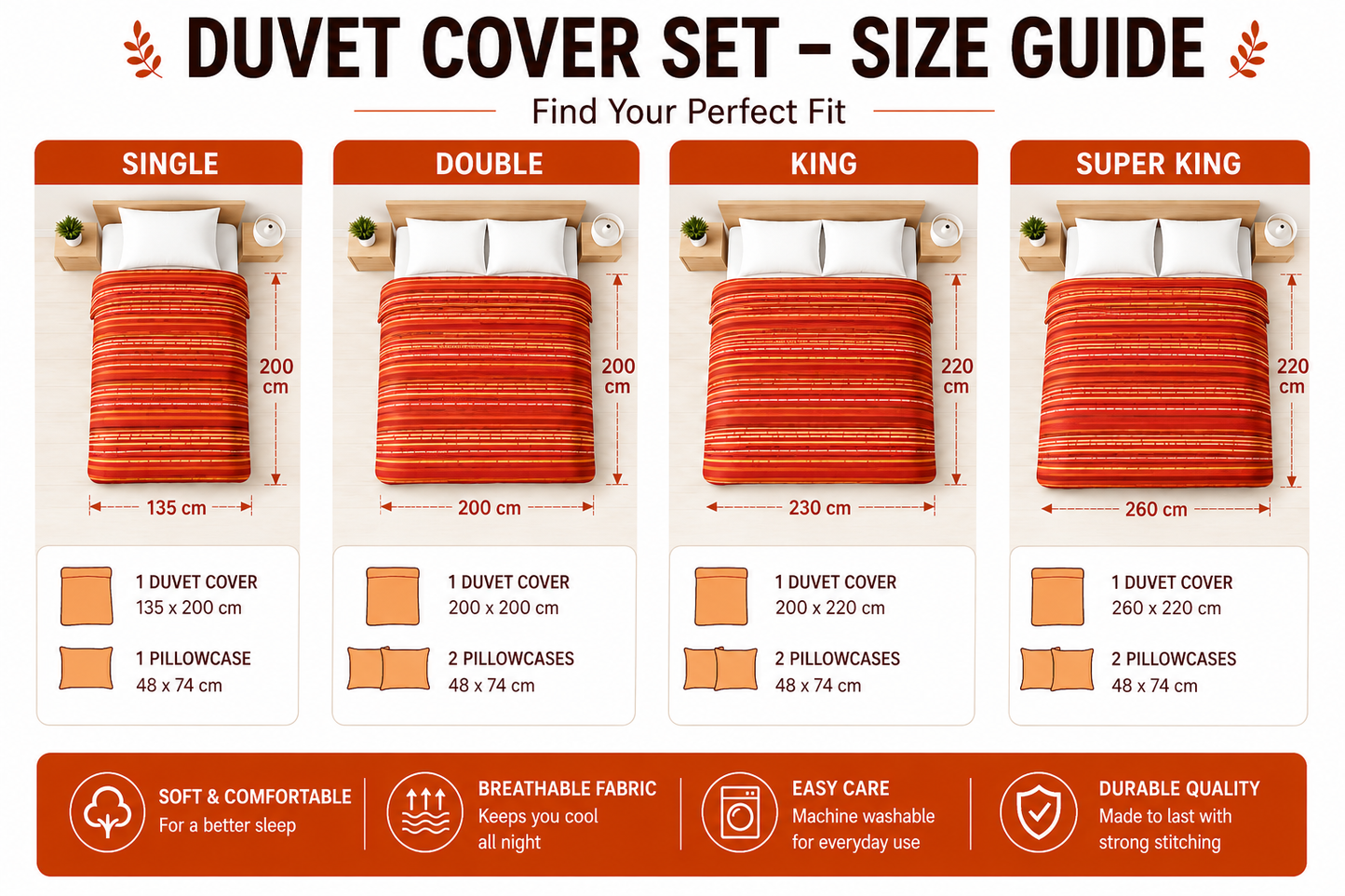 Leon Stripe Lines Reversible Duvet Cover Set – Modern Easy Care Bedding | Night Zone