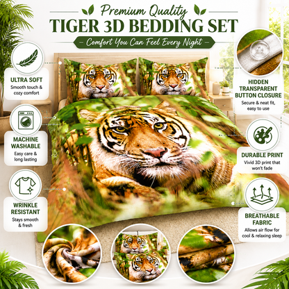3D Animal Effect Duvet Cover Set – Animal Print Polycotton Bedding | Night Zone