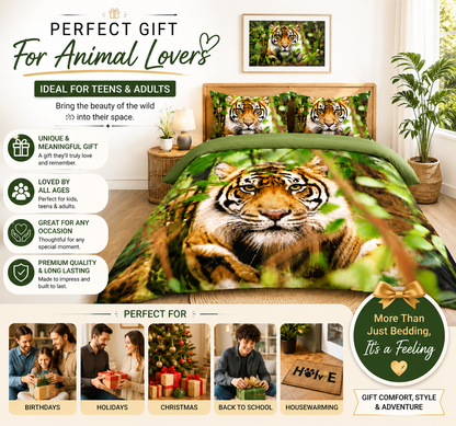 3D Animal Effect Duvet Cover Set – Animal Print Polycotton Bedding | Night Zone