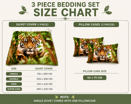 3D Animal Effect Duvet Cover Set – Animal Print Polycotton Bedding | Night Zone