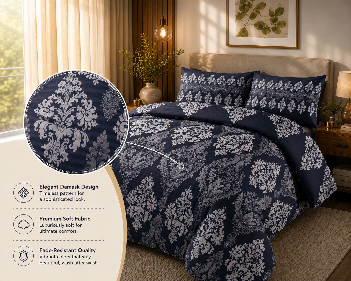 Tanya Reversible Floral Quilt Cover Bedding Set – Soft Easy Care Bedding | Night Zone