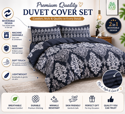 Tanya Reversible Floral Quilt Cover Bedding Set – Soft Easy Care Bedding | Night Zone