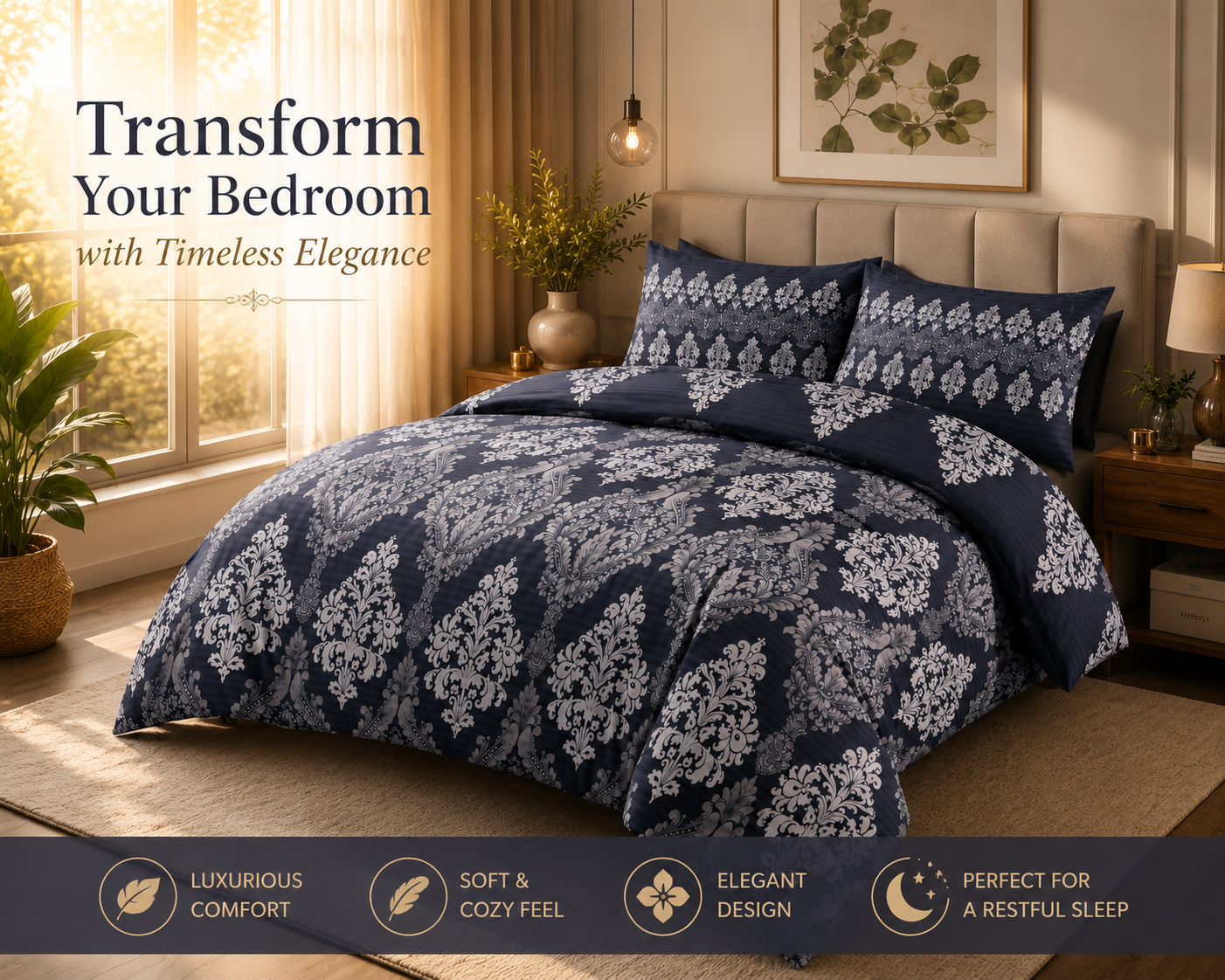Tanya Reversible Floral Quilt Cover Bedding Set – Soft Easy Care Bedding | Night Zone