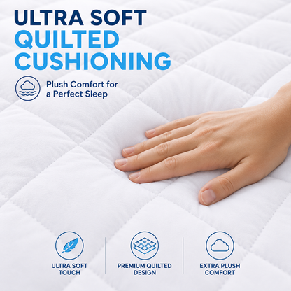 Quilted Mattress Protector 30cm Deep – Soft Breathable Mattress Cover | Night Zone