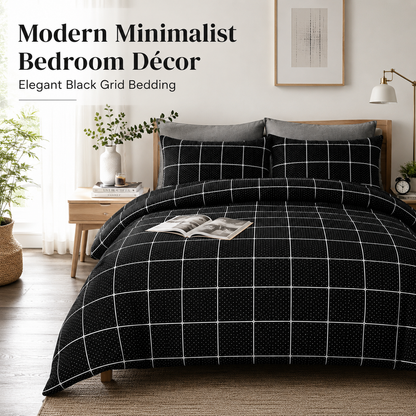 Mateo Reversible Quilt Cover Bedding Set – Soft Easy Care Modern Bedding | Night Zone