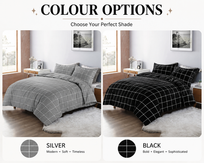 Mateo Reversible Quilt Cover Bedding Set – Soft Easy Care Modern Bedding | Night Zone