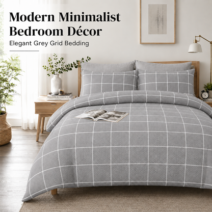 Mateo Reversible Quilt Cover Bedding Set – Soft Easy Care Modern Bedding | Night Zone