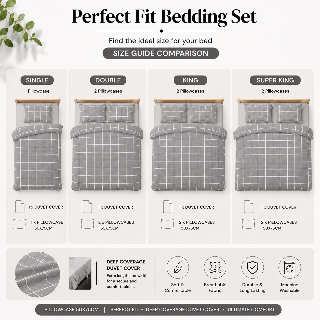 Mateo Reversible Quilt Cover Bedding Set – Soft Easy Care Modern Bedding | Night Zone