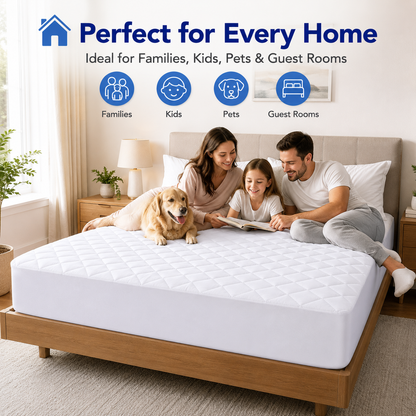 Waterproof Quilted Mattress Protector 30cm Deep – Breathable Mattress Cover | Night Zone