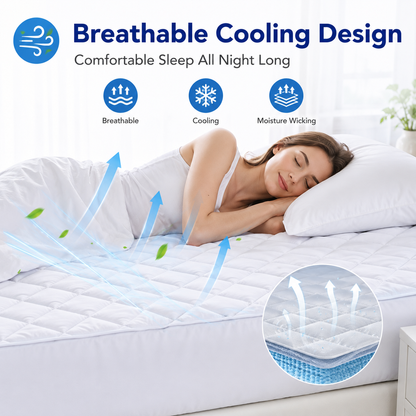Waterproof Quilted Mattress Protector 30cm Deep – Breathable Mattress Cover | Night Zone
