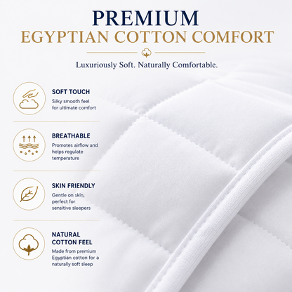 Mattress Protector 40cm Deep – 200 Thread Count Egyptian Cotton Quilted | Night Zone