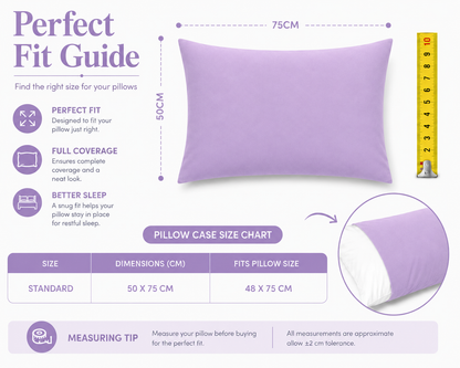 180 Thread Count Percale Pillow Cases Pair – Luxury Easy Care Bedding | Night Zone