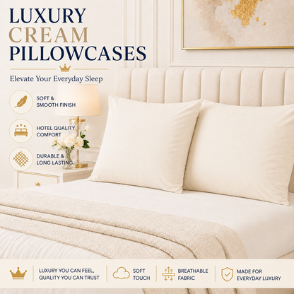 Housewife Polycotton Pillowcases Pair – Luxury Plain Dyed Easy Care Bedding | Night Zone