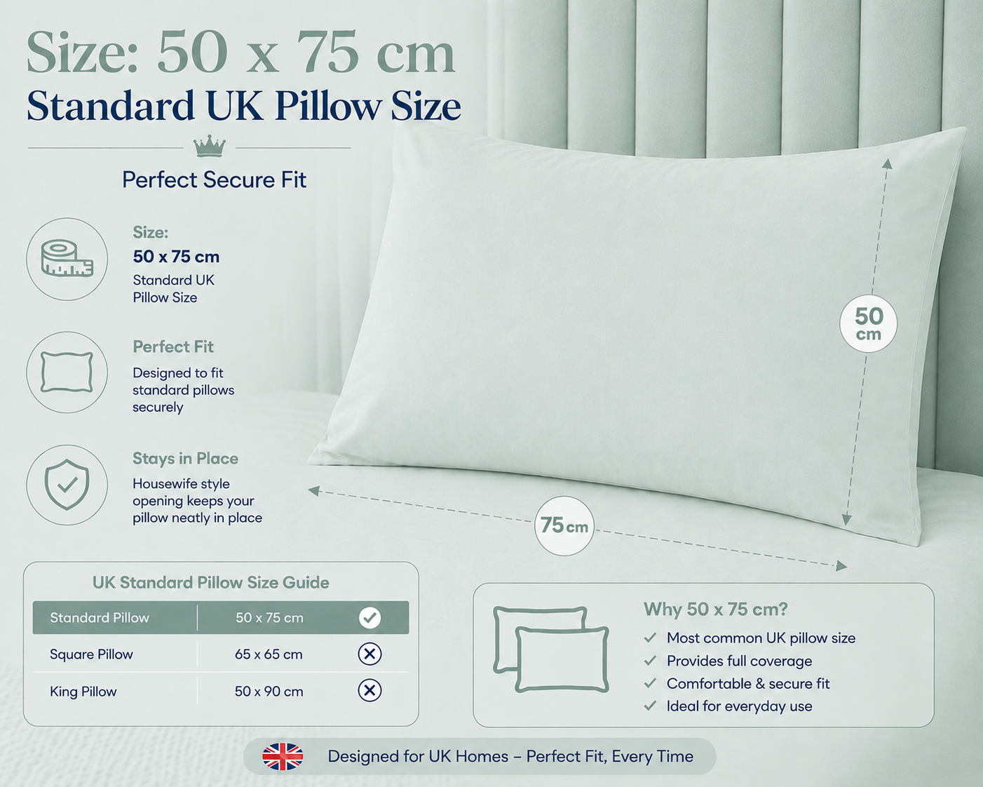 Housewife Polycotton Pillowcases Pair – Luxury Plain Dyed Easy Care Bedding | Night Zone