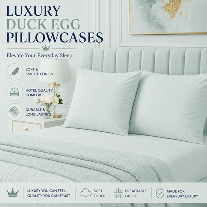 Housewife Polycotton Pillowcases Pair – Luxury Plain Dyed Easy Care Bedding | Night Zone