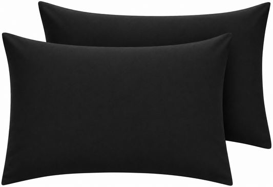 Housewife Polycotton Pillowcases Pair – Luxury Plain Dyed Easy Care Bedding | Night Zone