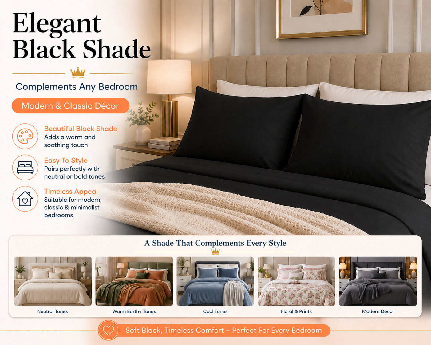 Housewife Polycotton Pillowcases Pair – Luxury Plain Dyed Easy Care Bedding | Night Zone