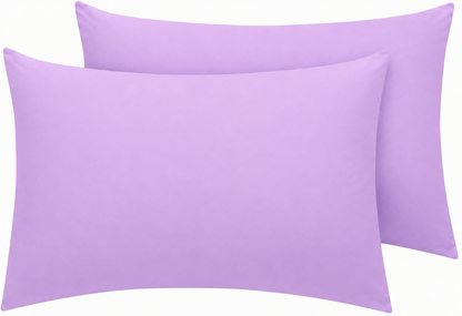 Housewife Polycotton Pillowcases Pair – Luxury Plain Dyed Easy Care Bedding | Night Zone