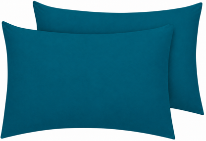Housewife Polycotton Pillowcases Pair – Luxury Plain Dyed Easy Care Bedding | Night Zone