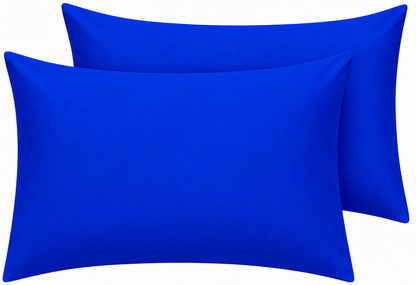 Housewife Polycotton Pillowcases Pair – Luxury Plain Dyed Easy Care Bedding | Night Zone