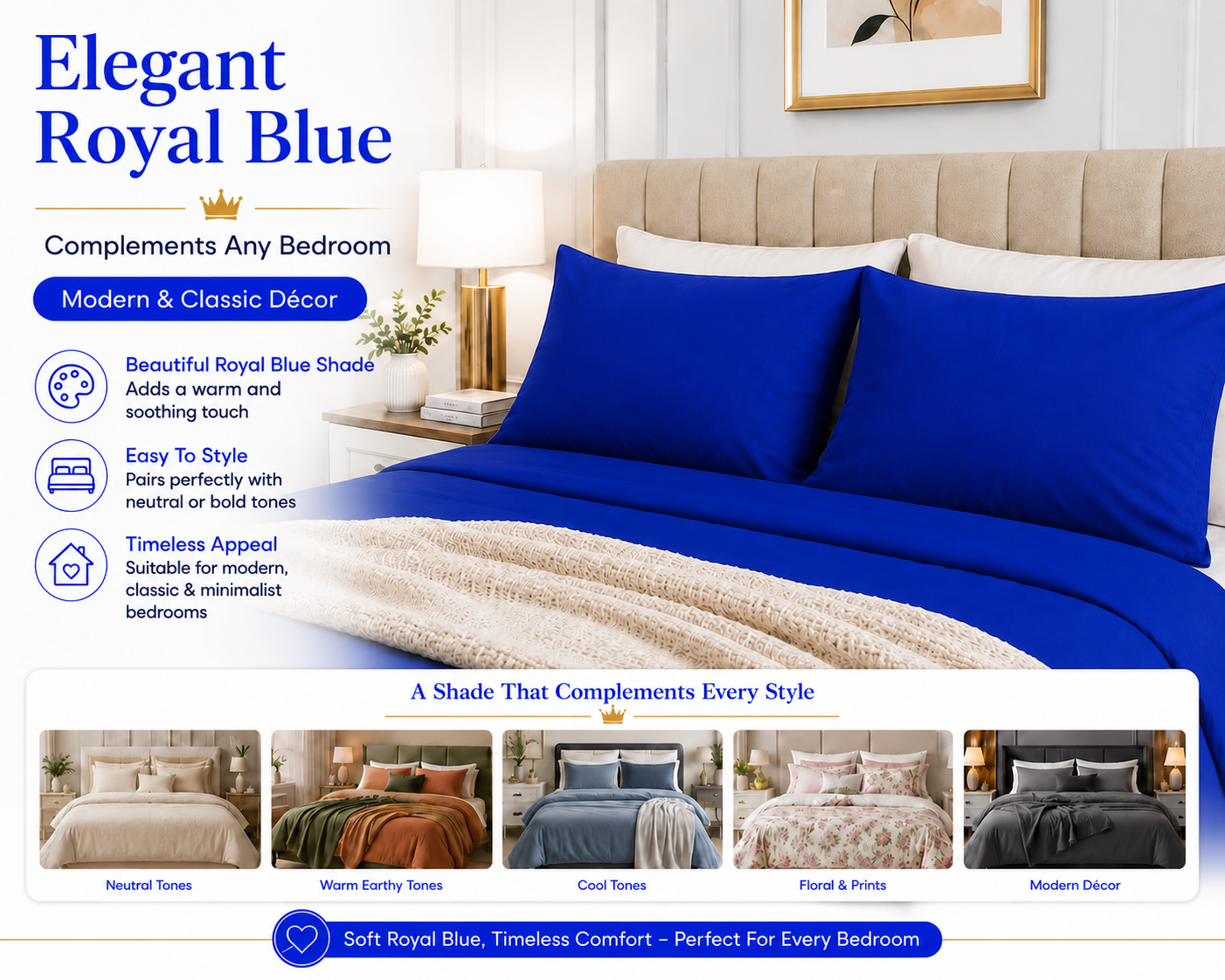 Housewife Polycotton Pillowcases Pair – Luxury Plain Dyed Easy Care Bedding | Night Zone