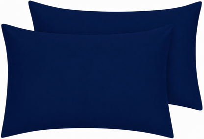 Housewife Polycotton Pillowcases Pair – Luxury Plain Dyed Easy Care Bedding | Night Zone