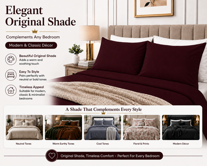 Housewife Polycotton Pillowcases Pair – Luxury Plain Dyed Easy Care Bedding | Night Zone