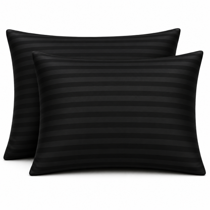 250 Thread Count Stripe Pillowcase Set – 100% Cotton Hotel Quality Bedding | Night Zone