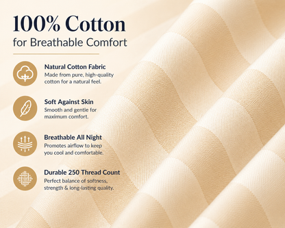 250 Thread Count Stripe Pillowcase Set – 100% Cotton Hotel Quality Bedding | Night Zone