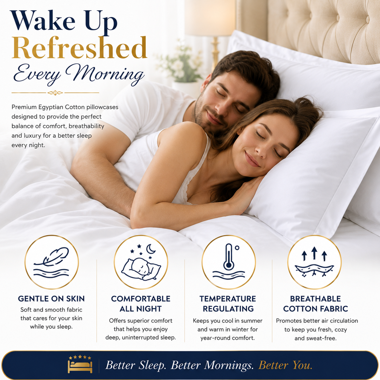 800 Thread Count Egyptian Cotton Pillow Cases – Luxury Hotel Quality Bedding | Night Zone