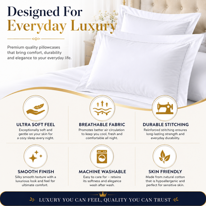 800 Thread Count Egyptian Cotton Pillow Cases – Luxury Hotel Quality Bedding | Night Zone