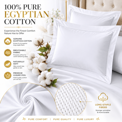 800 Thread Count Egyptian Cotton Pillow Cases – Luxury Hotel Quality Bedding | Night Zone
