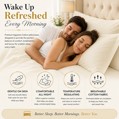 800 Thread Count Egyptian Cotton Pillow Cases – Luxury Hotel Quality Bedding | Night Zone