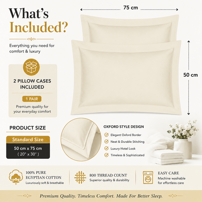800 Thread Count Egyptian Cotton Pillow Cases – Luxury Hotel Quality Bedding | Night Zone
