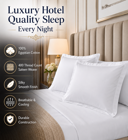 400 Thread Count Egyptian Cotton Pillow Case – Luxury Hotel Quality Bedding | Night Zone