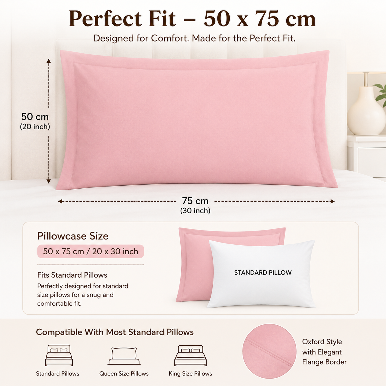 200 Thread Count Egyptian Cotton Pillowcases Pair – Hotel Quality Bedding | Night Zone