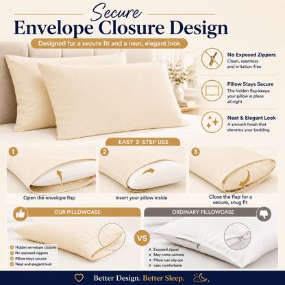 200 Thread Count Egyptian Cotton Pillowcases Pair – Hotel Quality Bedding | Night Zone