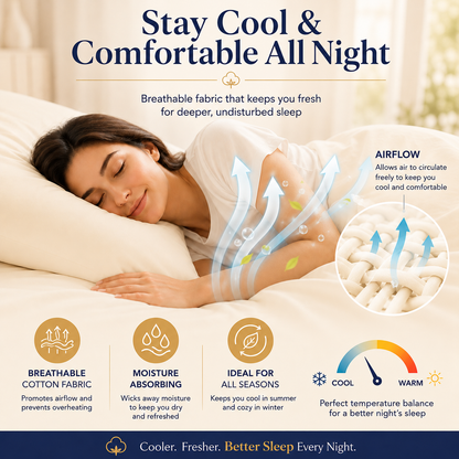 200 Thread Count Egyptian Cotton Pillowcases Pair – Hotel Quality Bedding | Night Zone