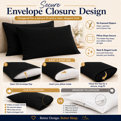 200 Thread Count Egyptian Cotton Pillowcases Pair – Hotel Quality Bedding | Night Zone