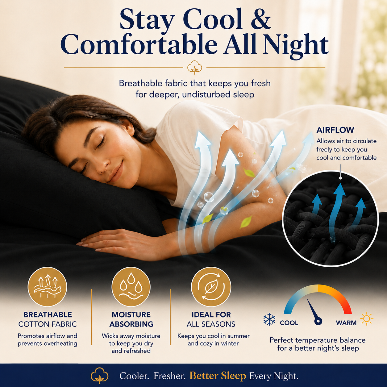 200 Thread Count Egyptian Cotton Pillowcases Pair – Hotel Quality Bedding | Night Zone