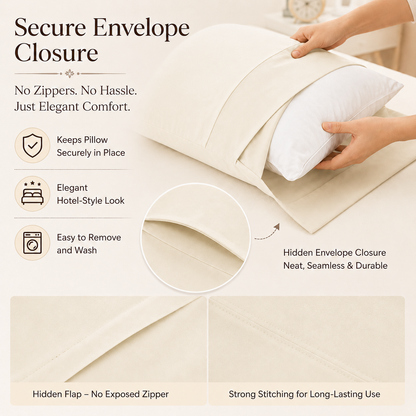 200 Thread Count Egyptian Cotton Pillowcases Pair – Hotel Quality Bedding | Night Zone