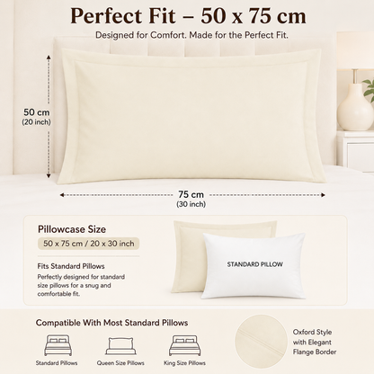 200 Thread Count Egyptian Cotton Pillowcases Pair – Hotel Quality Bedding | Night Zone