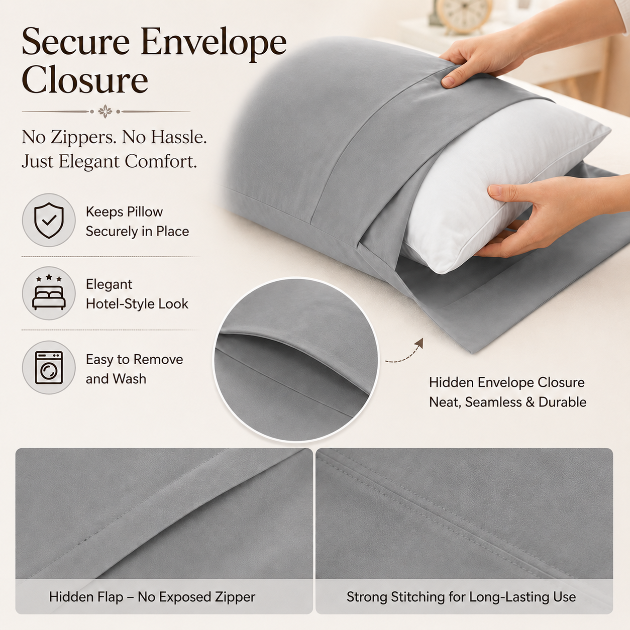 200 Thread Count Egyptian Cotton Pillowcases Pair – Hotel Quality Bedding | Night Zone