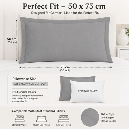 200 Thread Count Egyptian Cotton Pillowcases Pair – Hotel Quality Bedding | Night Zone
