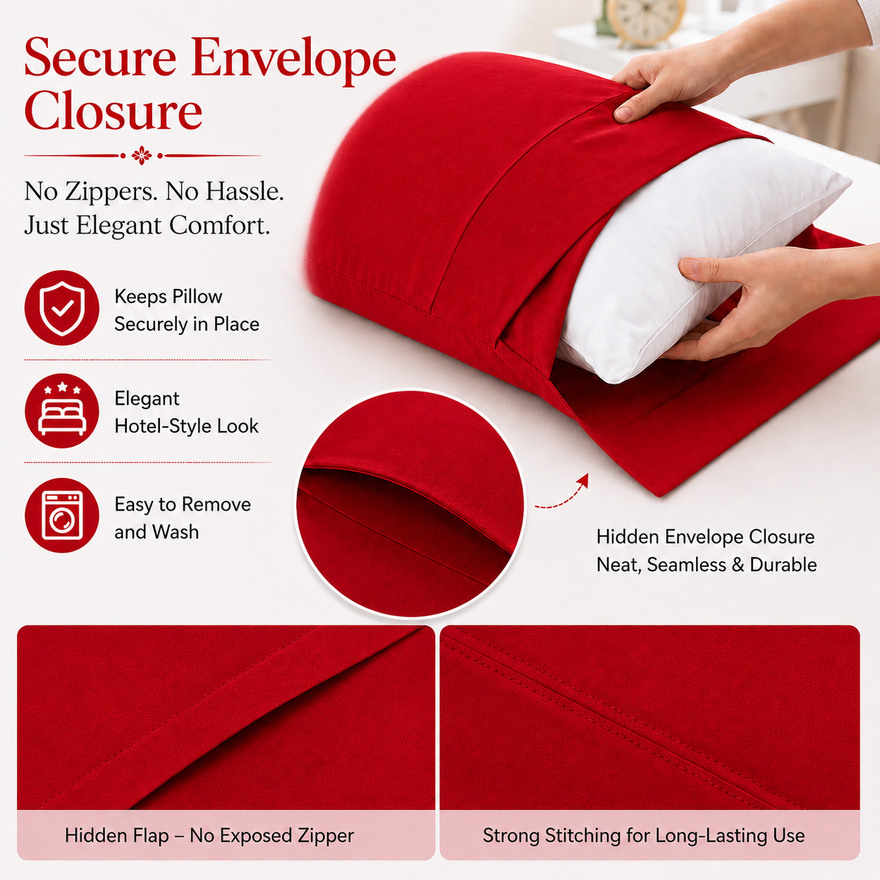 200 Thread Count Egyptian Cotton Pillowcases Pair – Hotel Quality Bedding | Night Zone