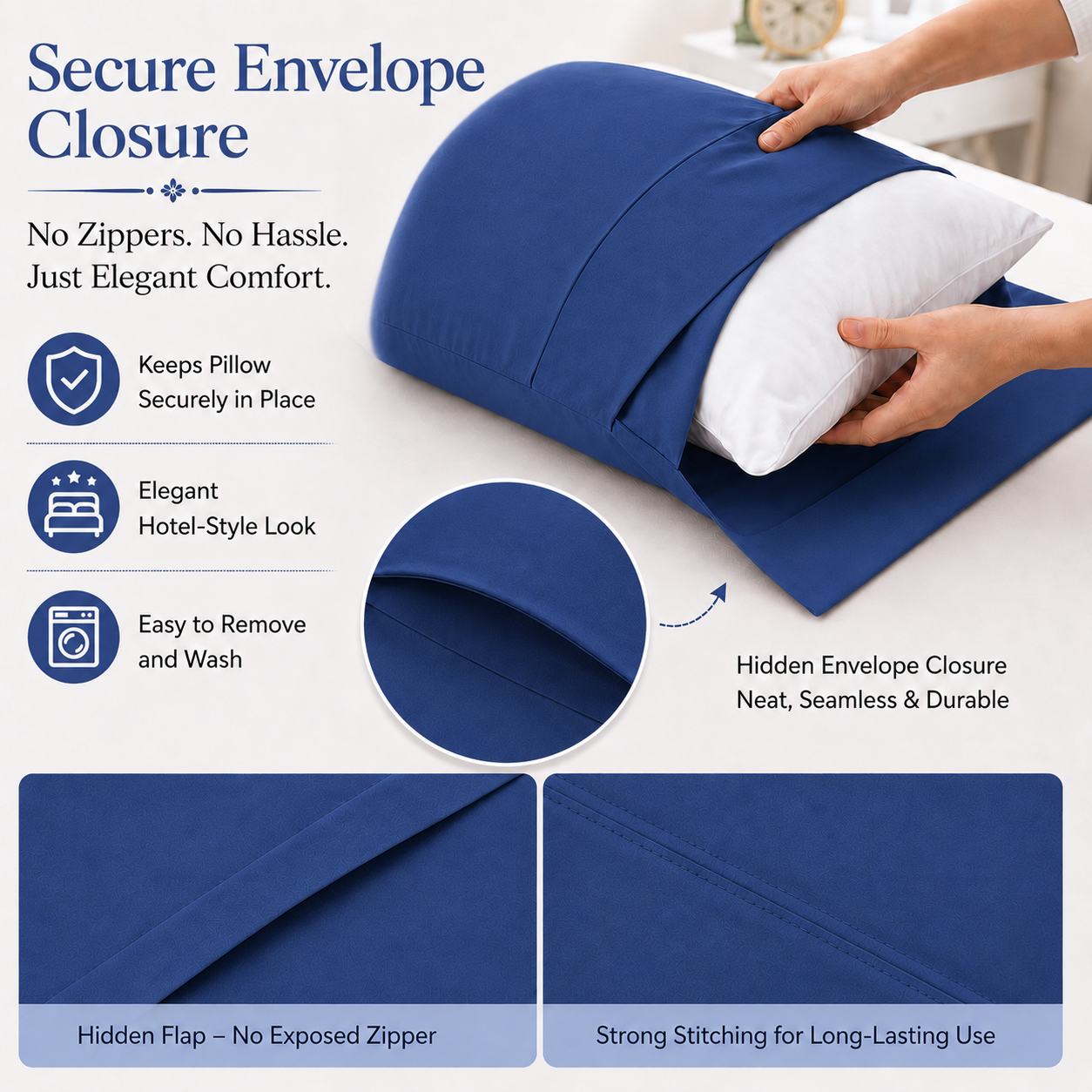 200 Thread Count Egyptian Cotton Pillowcases Pair – Hotel Quality Bedding | Night Zone