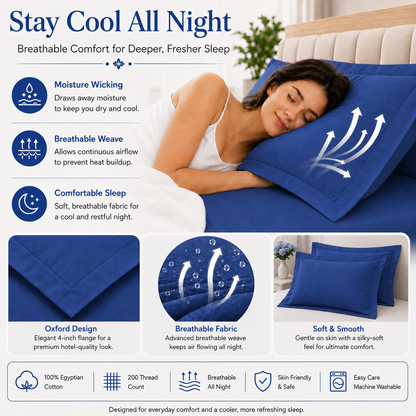 200 Thread Count Egyptian Cotton Pillowcases Pair – Hotel Quality Bedding | Night Zone