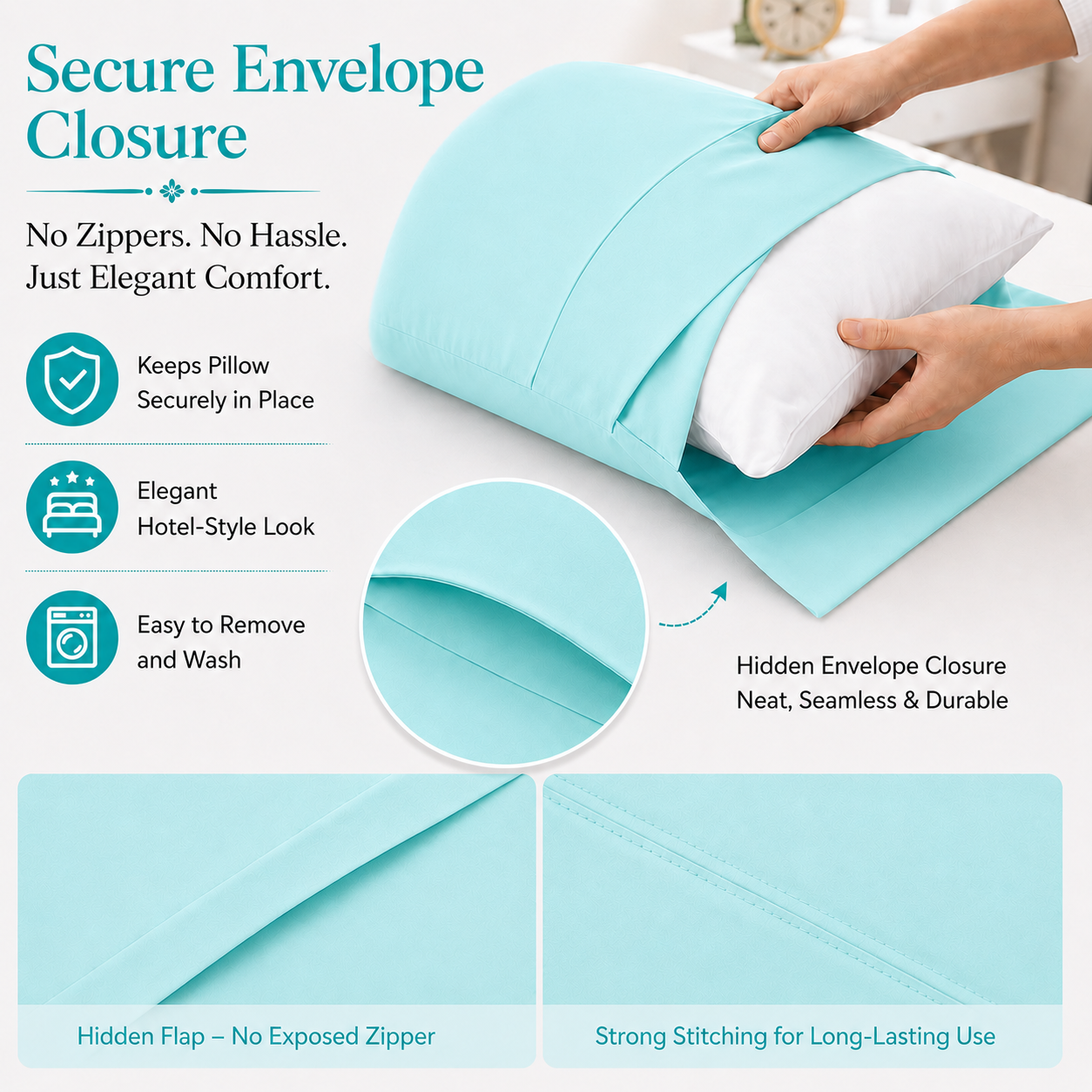 200 Thread Count Egyptian Cotton Pillowcases Pair – Hotel Quality Bedding | Night Zone